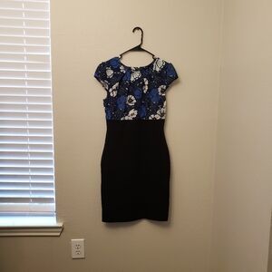 Women's Floral Black and Blue Women's Dress